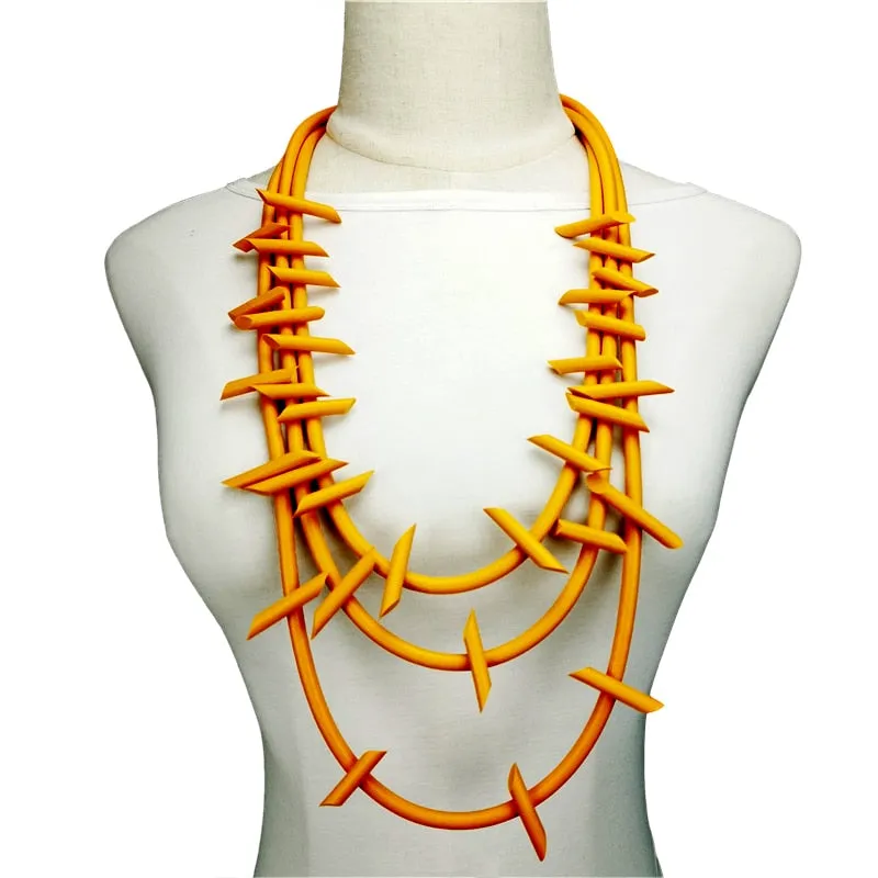 Barbed- the Rubber Barbed Wire Jewelry Collection Necklace Bracelet Earrings 5 Colors Ways