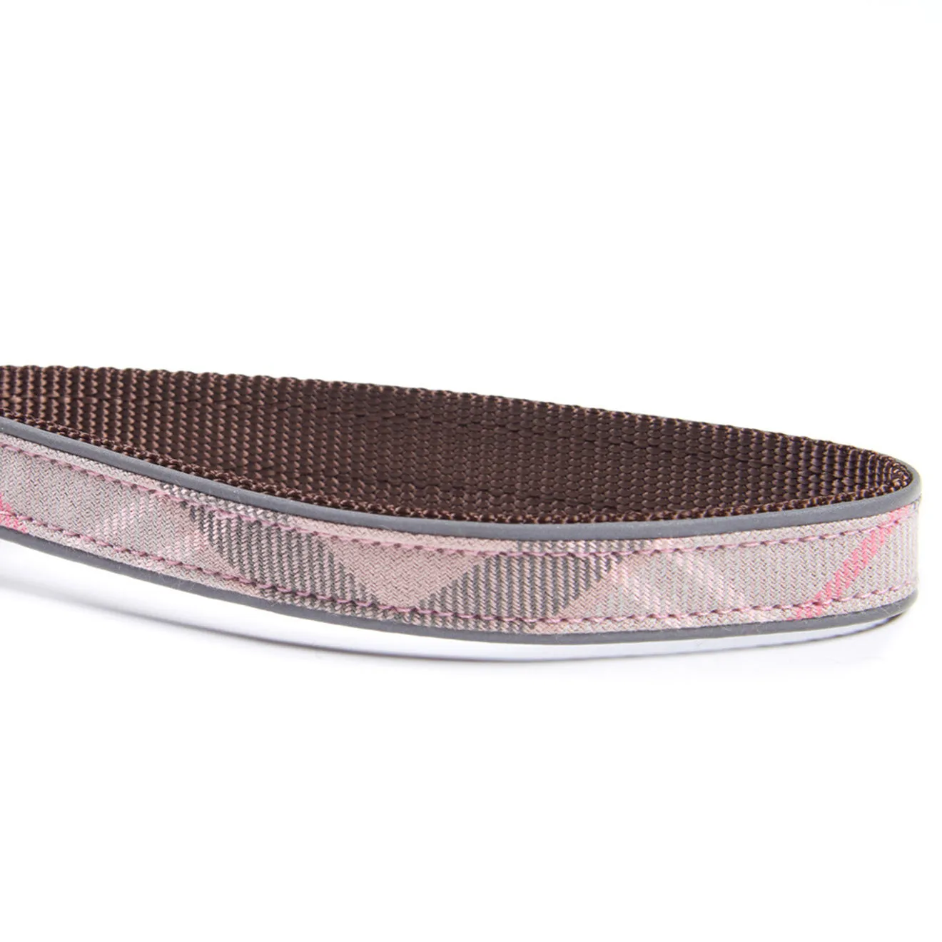 Barbour Reflective Dog Lead Taupe / Pink