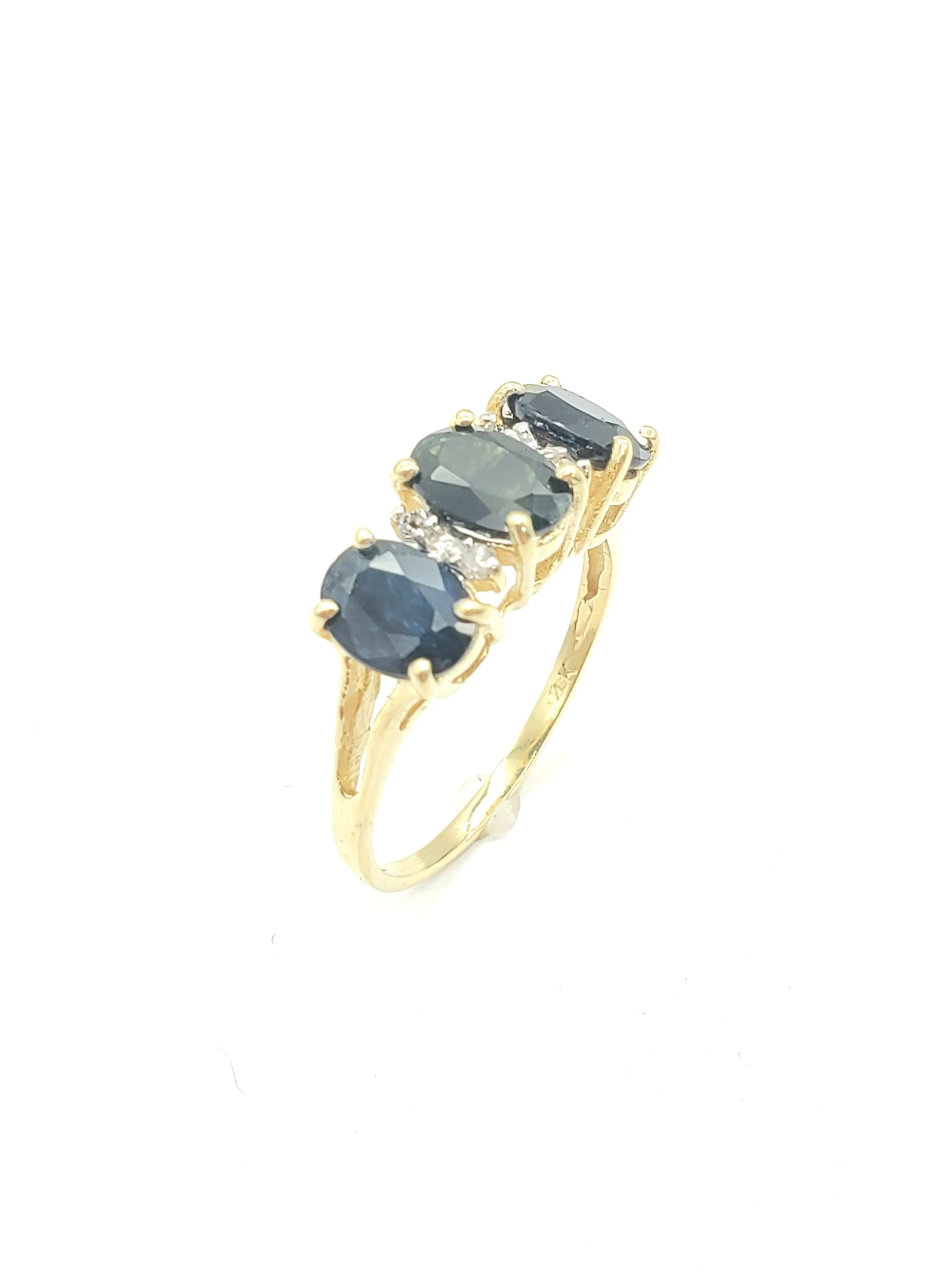 Blue Sapphires with Diamond Accents Ring