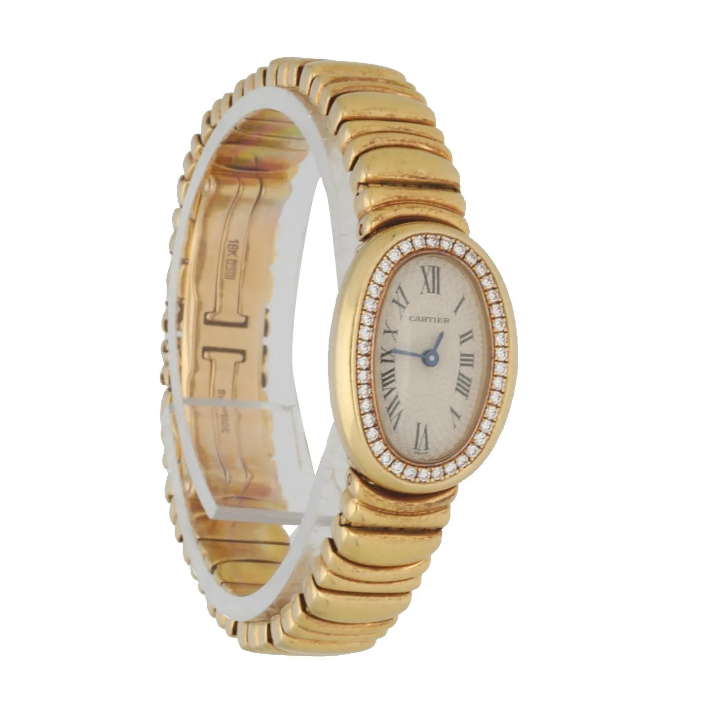 Vintage Cartier Baignoire 1960 Ladies Watch in 18K Yellow Gold with Diamond Accents