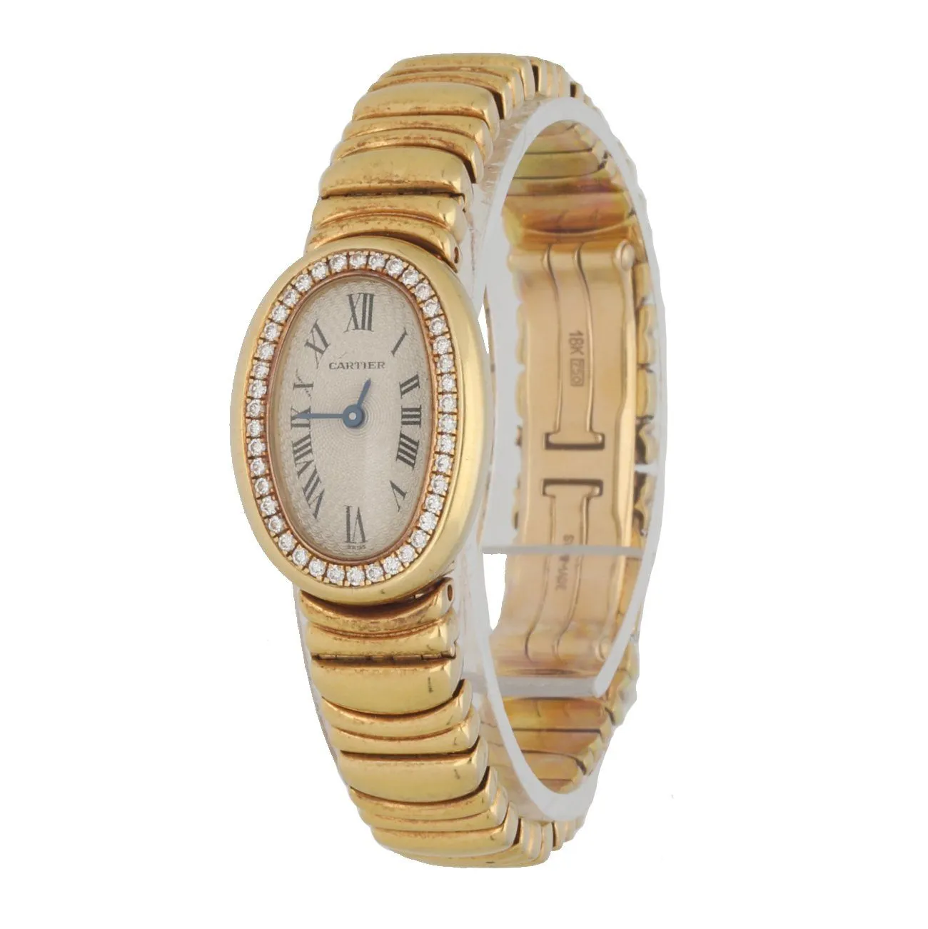 Vintage Cartier Baignoire 1960 Ladies Watch in 18K Yellow Gold with Diamond Accents