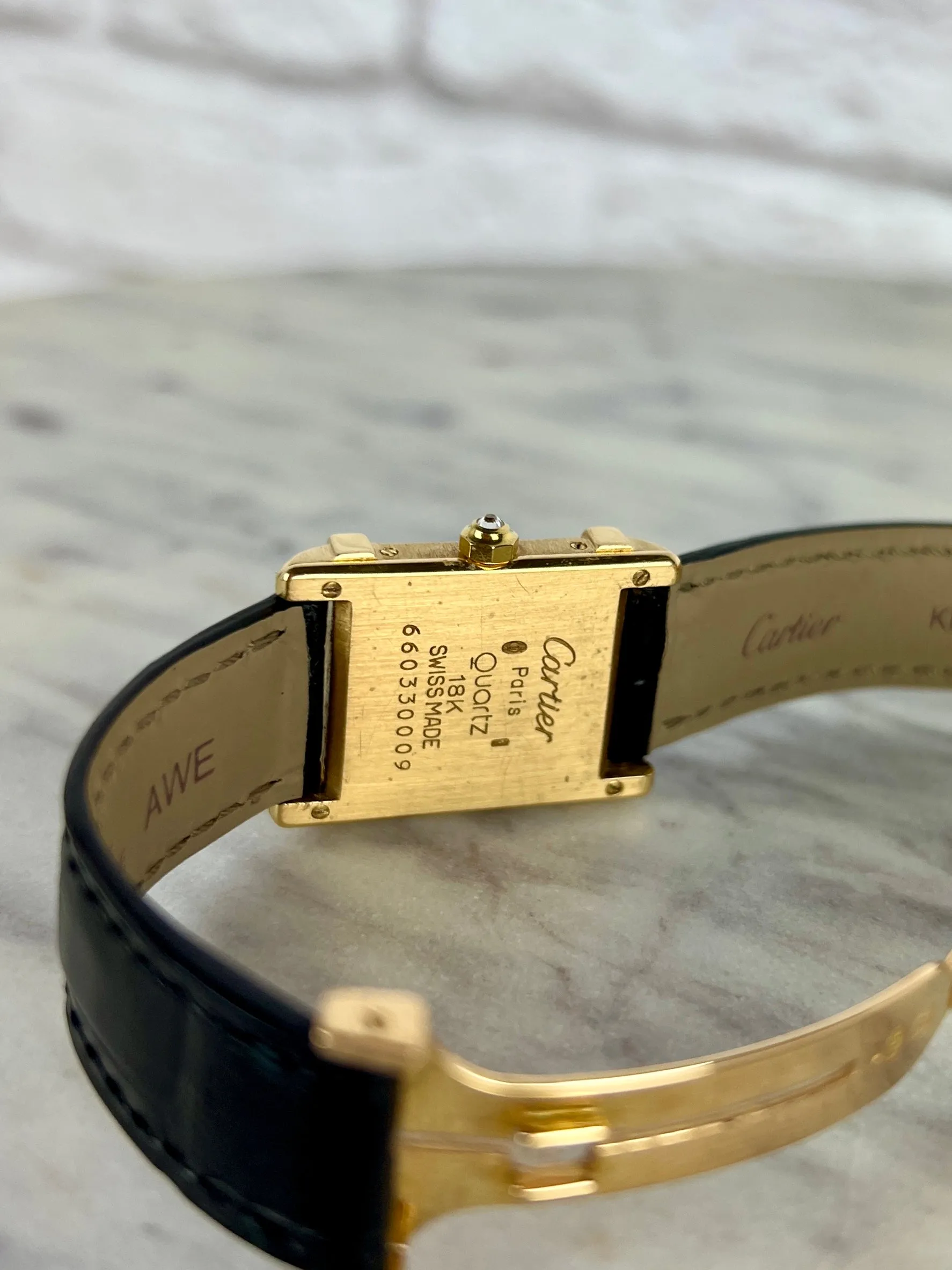 Cartier Tank Chinoise 810518K Yellow Gold Diamond Champagne Dial Quartz