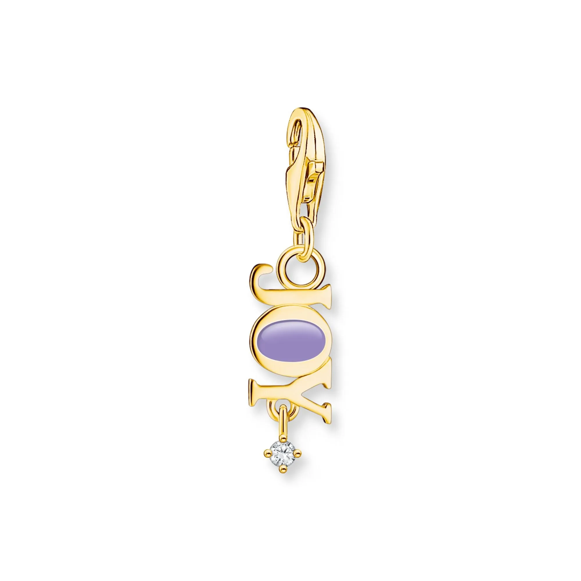 Charm Pendant Joy with stone gold plated