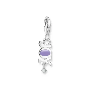 Charm Pendant Joy with stone silver