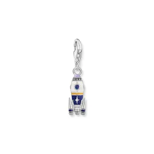 Charm Pendant Rocket with colourful stones