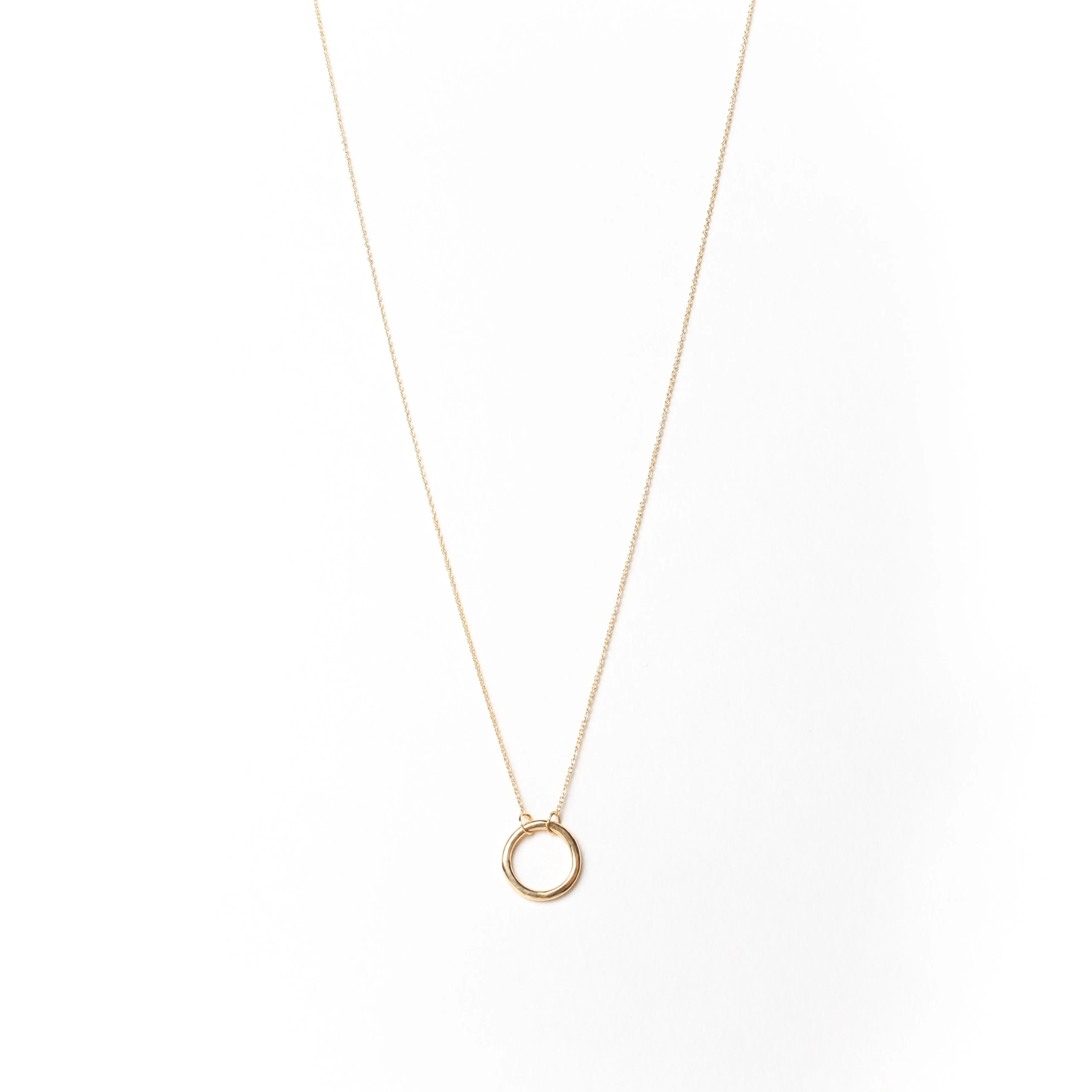 Circle Necklace, Solid 18k Gold