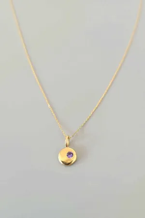 Cobamae Gold Charm Necklace - Amethyst