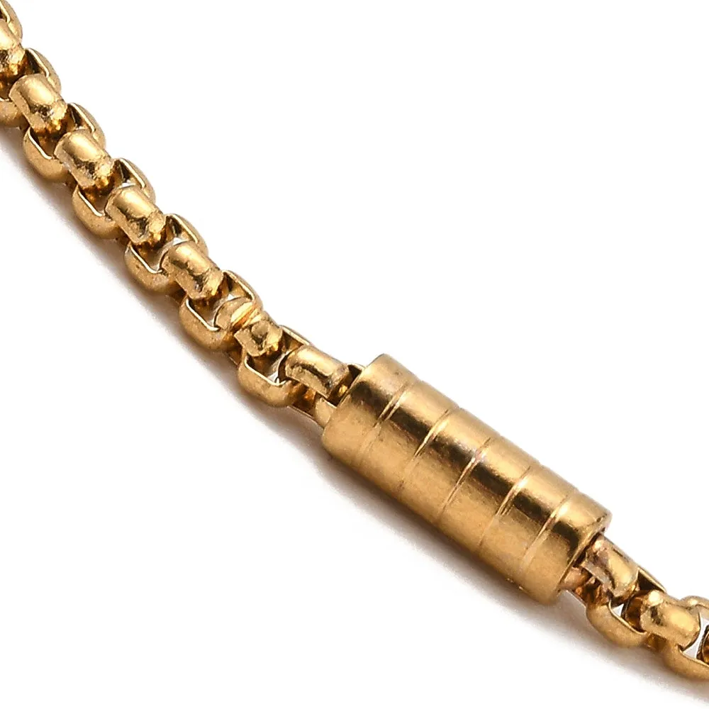 Column Link Box Chain Bracelet - Plated Stainless - 8.31"