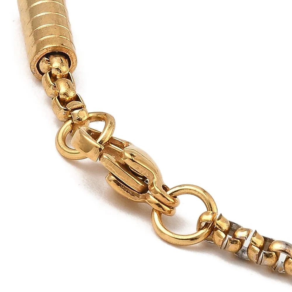 Column Link Box Chain Bracelet - Plated Stainless - 8.31"