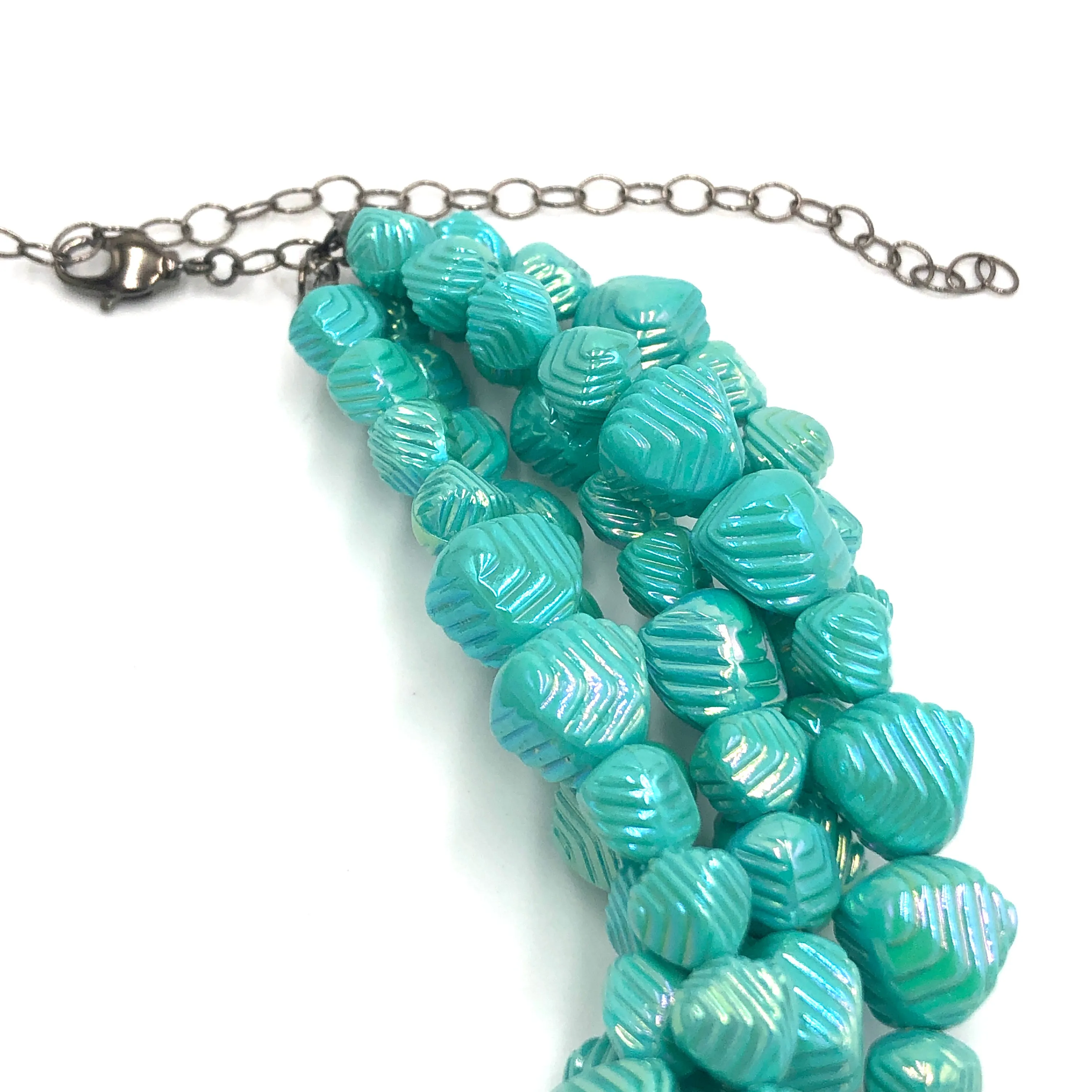 Cyan-Mint Stacked Deco Sylvie Necklace