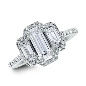 Diana Engagement Ring (0.82 ct Emerald Cut IVVS Diamond) in White Gold