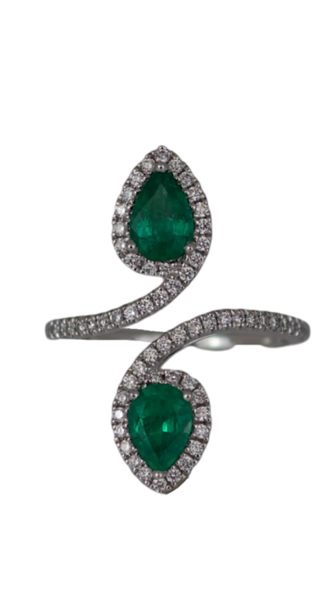 Emerald Two Stone Moi et Toi Ring