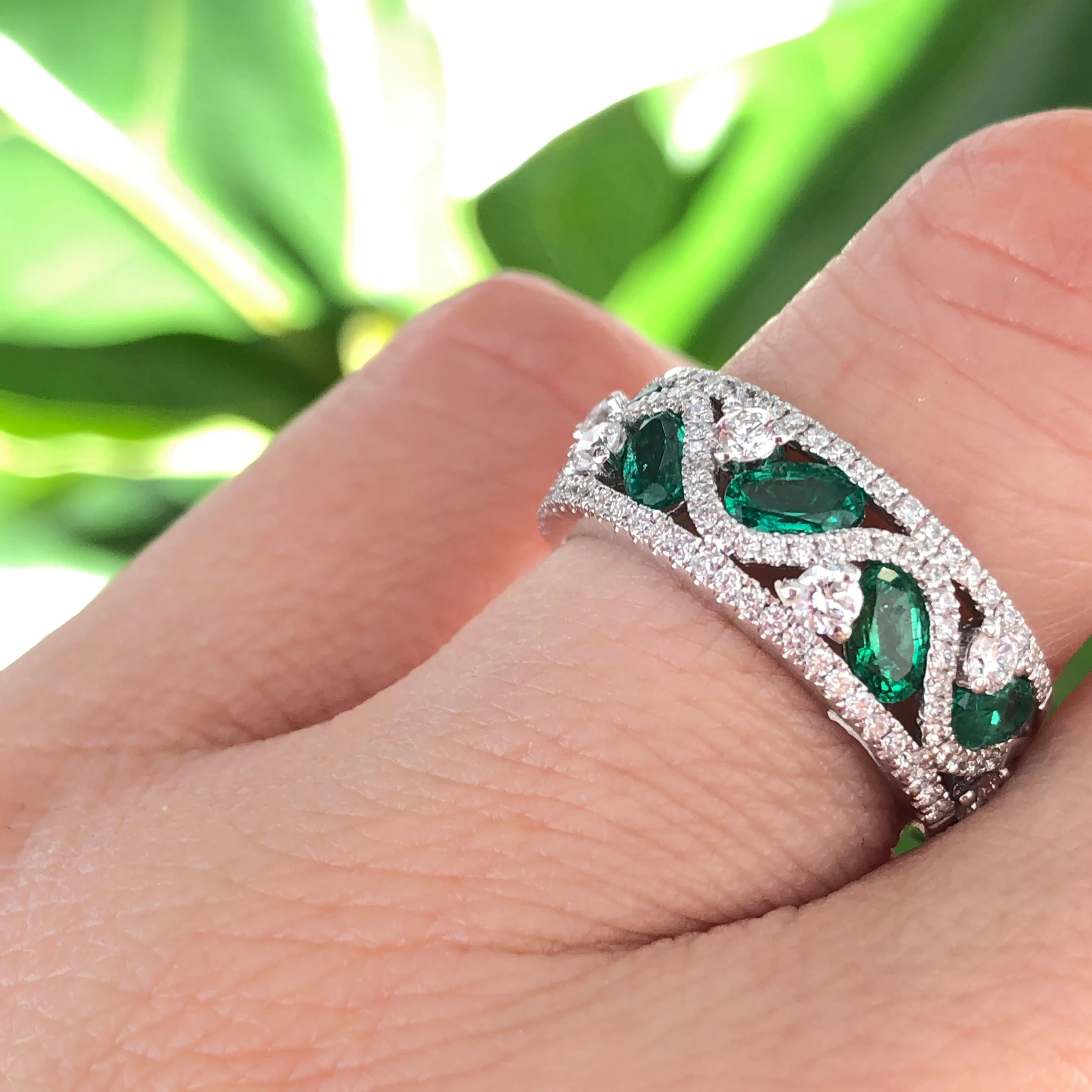 Emerald Wave Ring