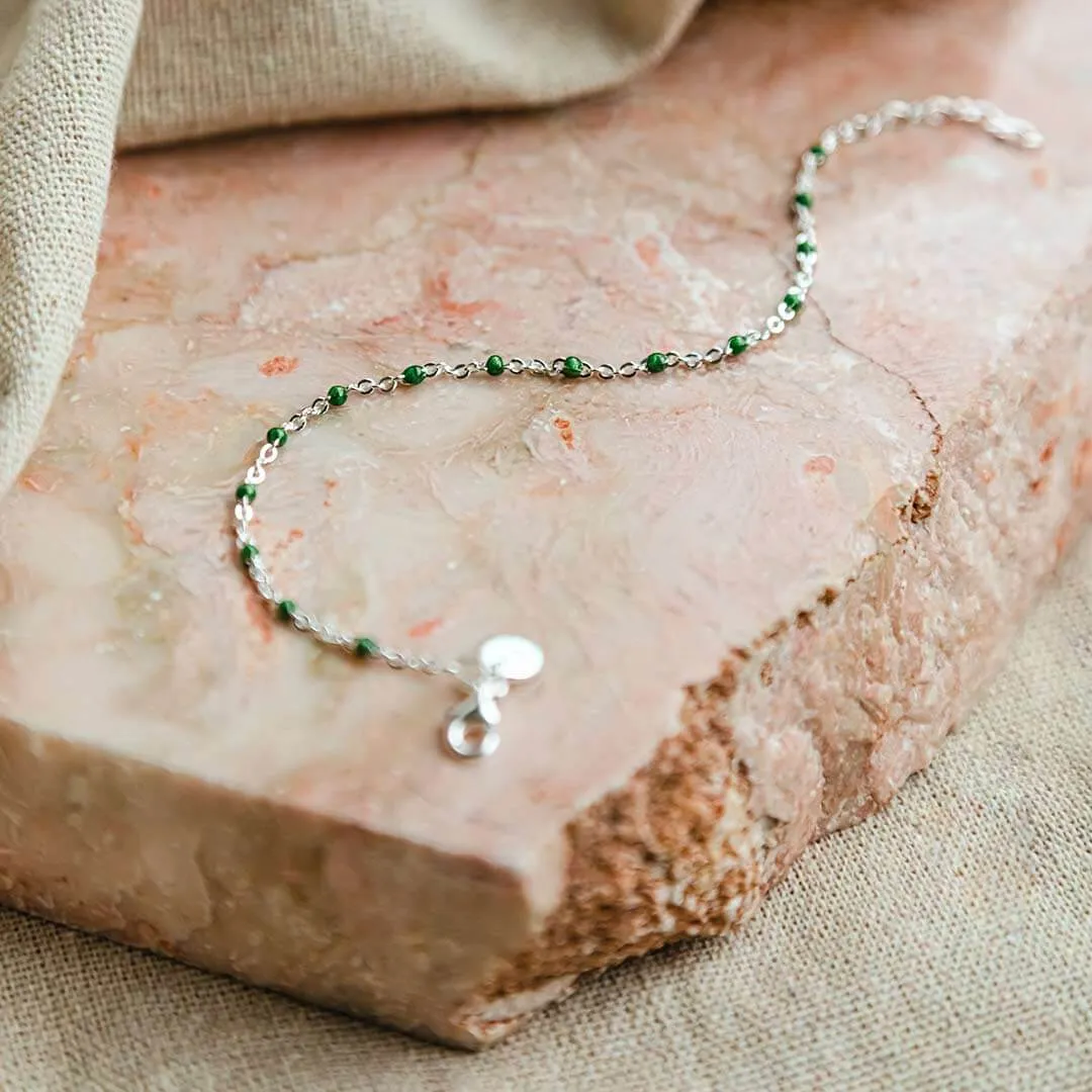 Enamel Beaded Bracelet Sterling Silver