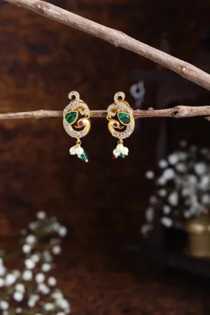 Ethnic Peacock Green Small Earring