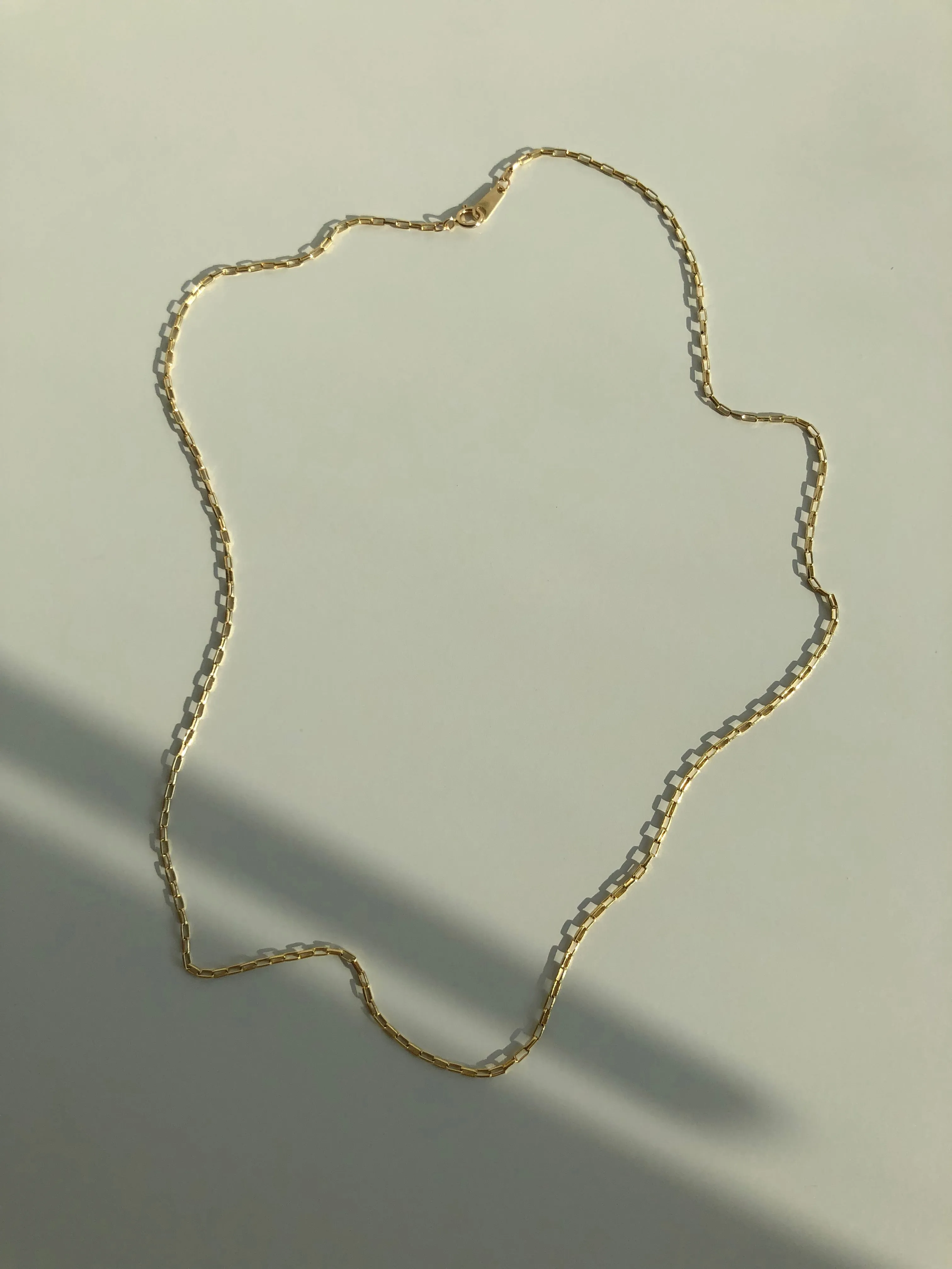 Everyday Long Box Chain Necklace / Bracelet, Solid 14k Gold