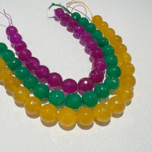 Faceted Dyed Jade Short Strands - 10mm