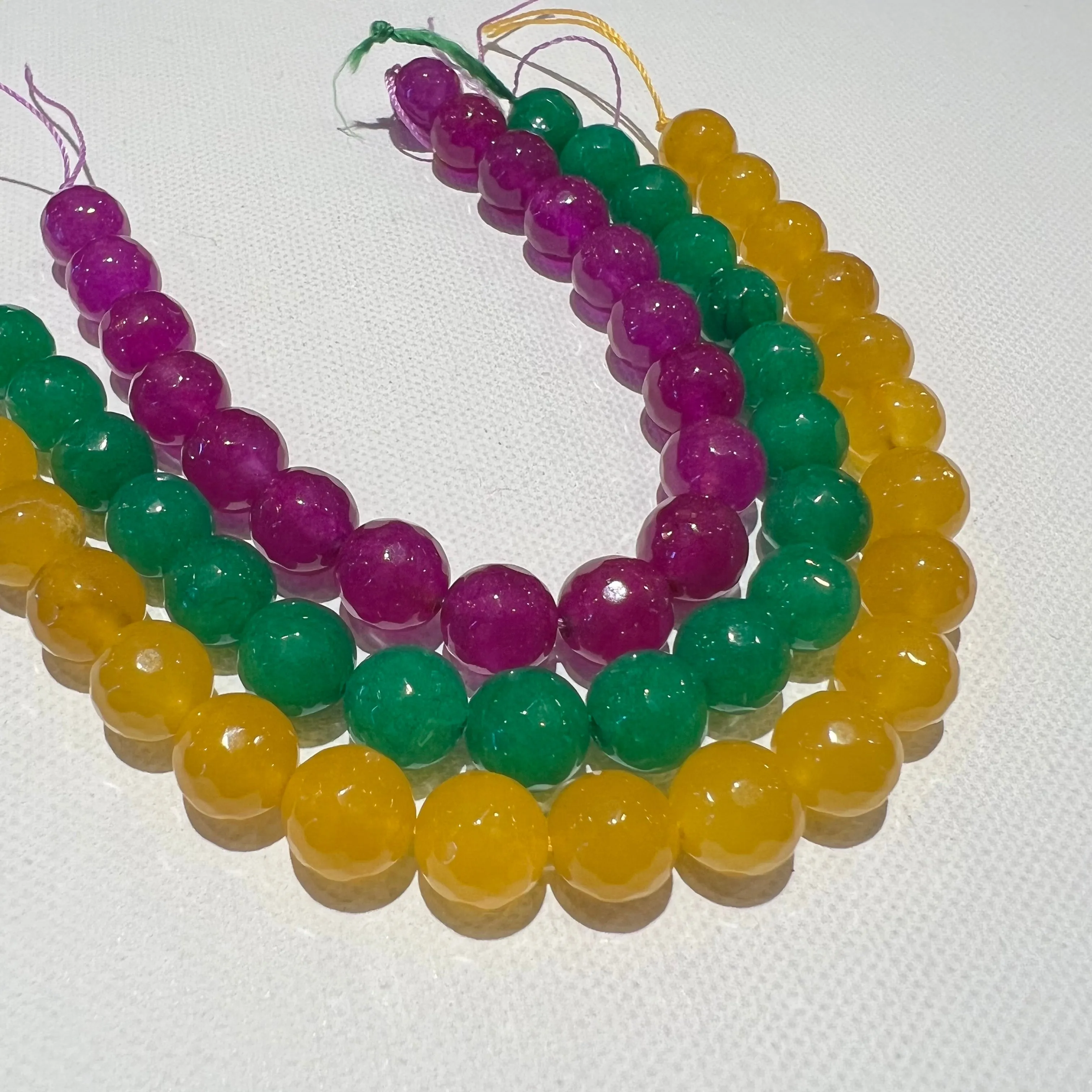 Faceted Dyed Jade Short Strands - 10mm