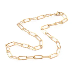 Flat Paperclip Chain - Plated Stainless - 17.75"