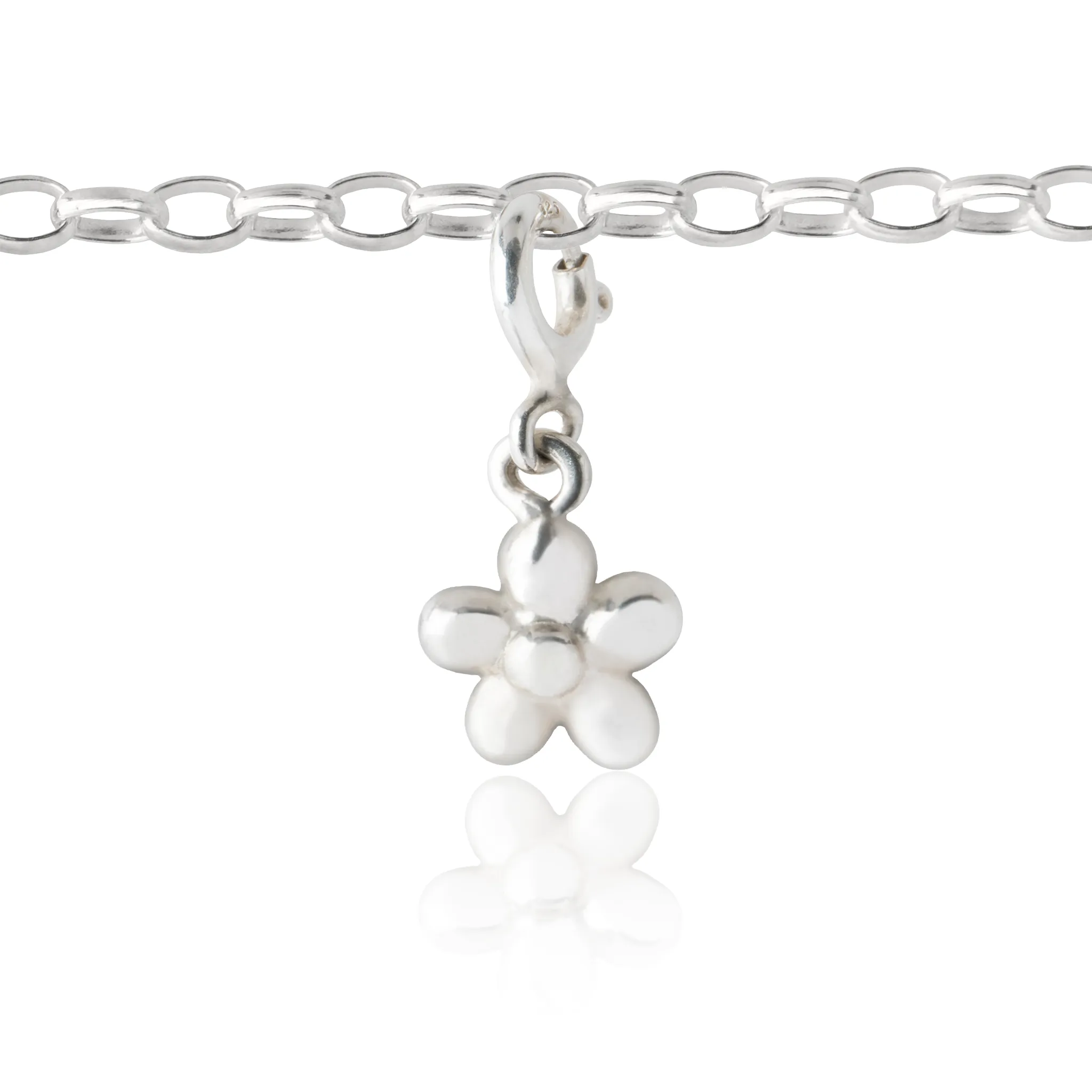 Flickering Flower Charm - Sterling Silver