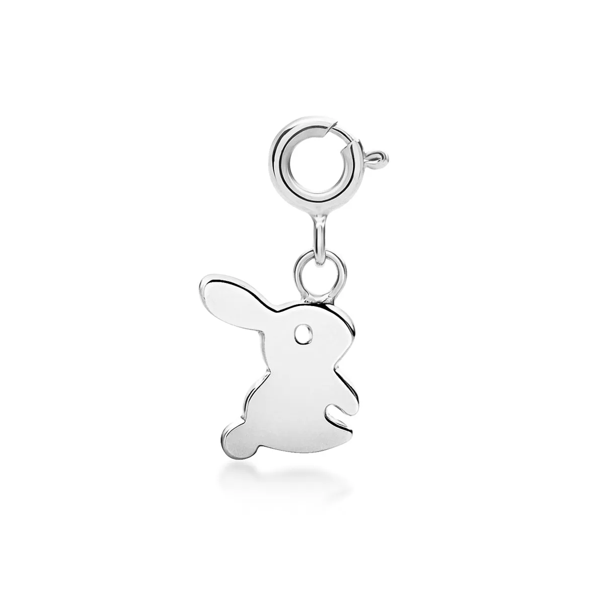 Fluffy Bunny Rabbit Charm - Sterling Silver