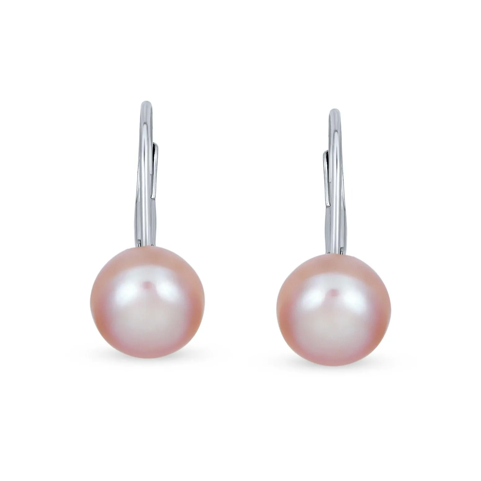 Freshwater Cultured Pearl Ball Drop Earrings Sterling Silver