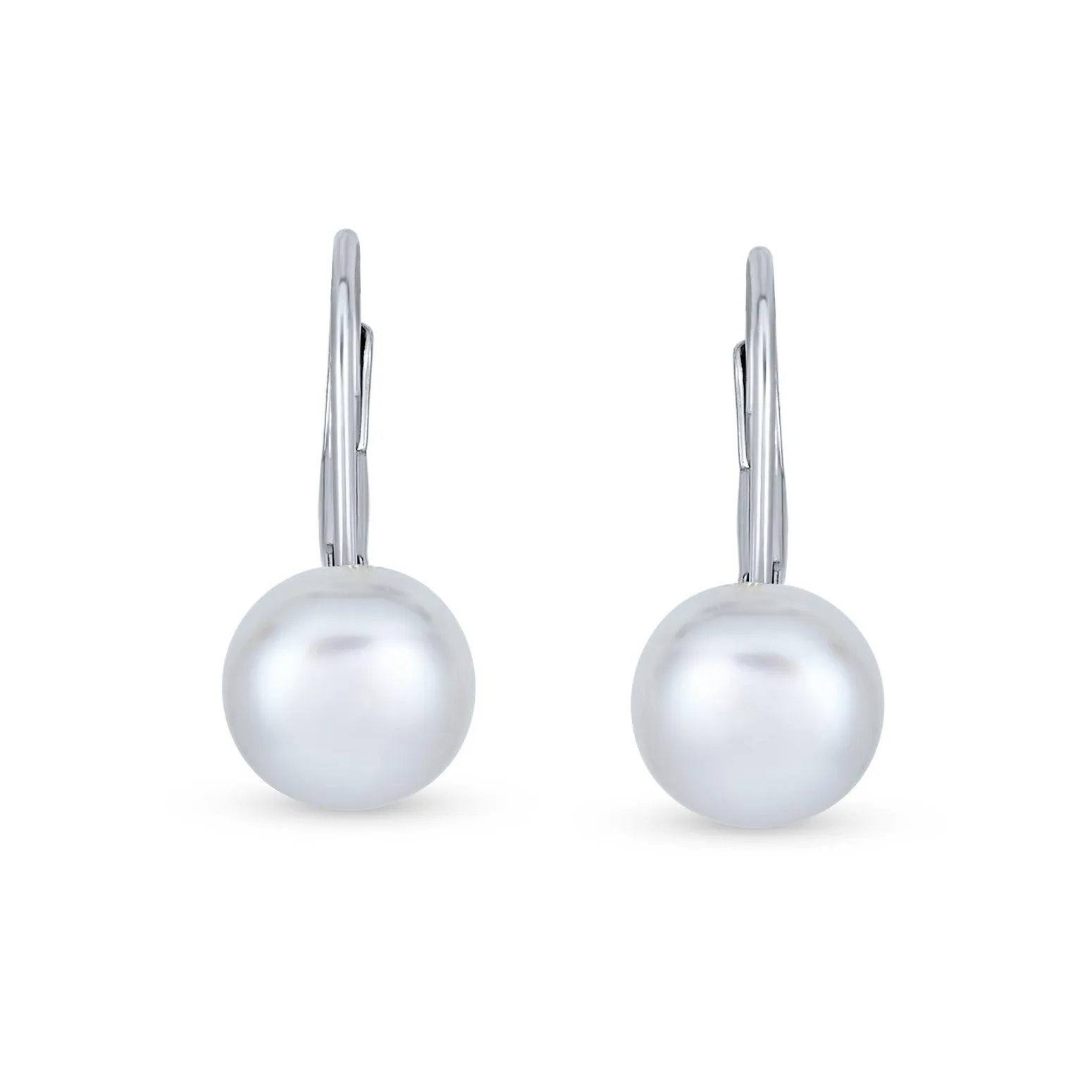 Freshwater Cultured Pearl Ball Drop Earrings Sterling Silver