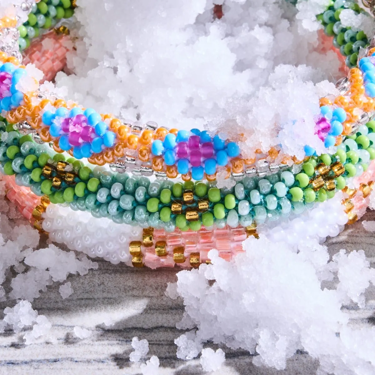 Frosted Pines | Himalayan Glass Bead Bracelet