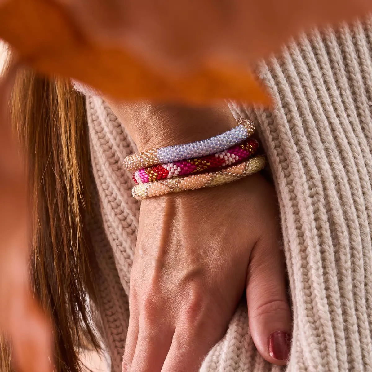 Geranium | Himalayan Glass Bead Bracelet