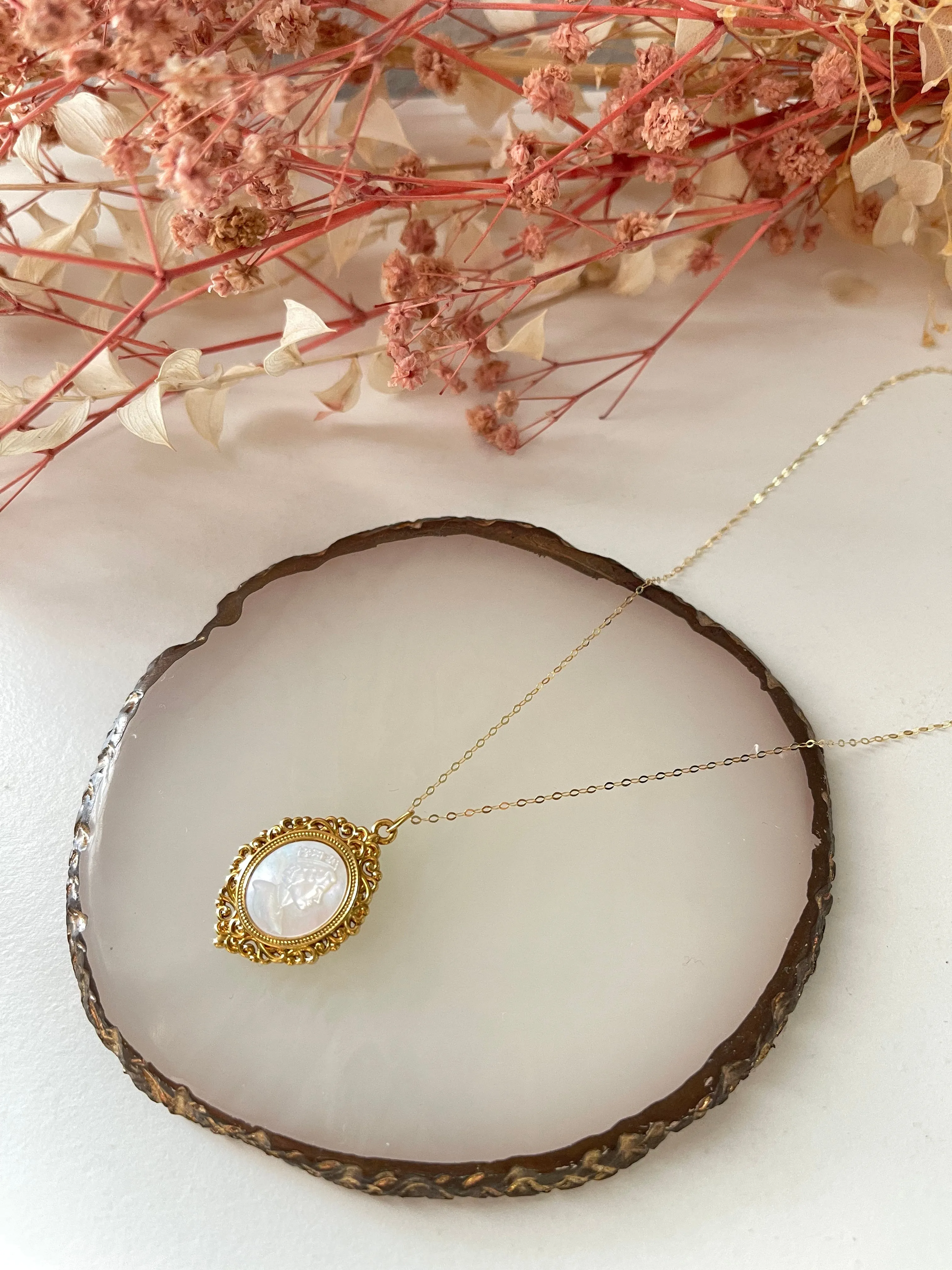 #GOLD2024 | 18K Classic Golden Cameo Necklace Chain 18”