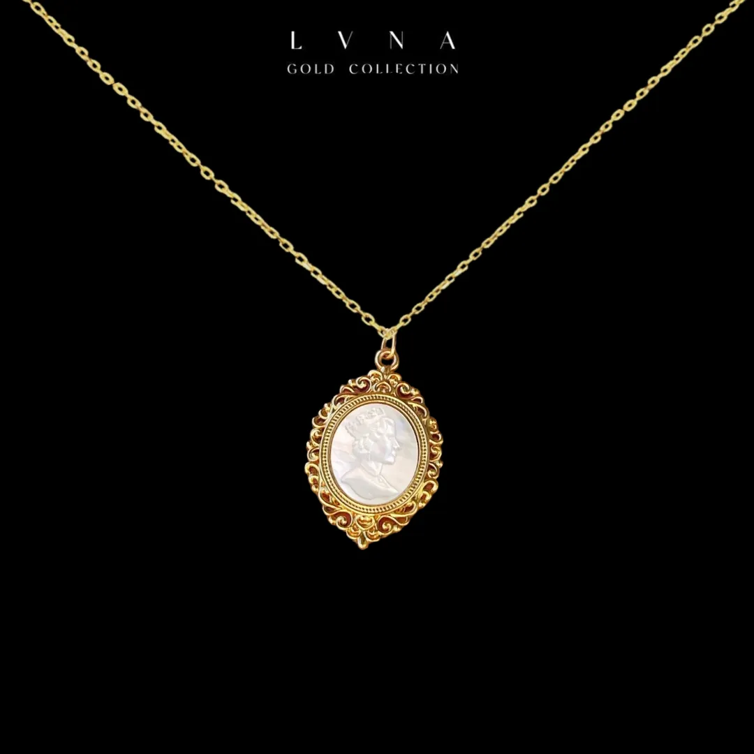 #GOLD2024 | 18K Classic Golden Cameo Necklace Chain 18”