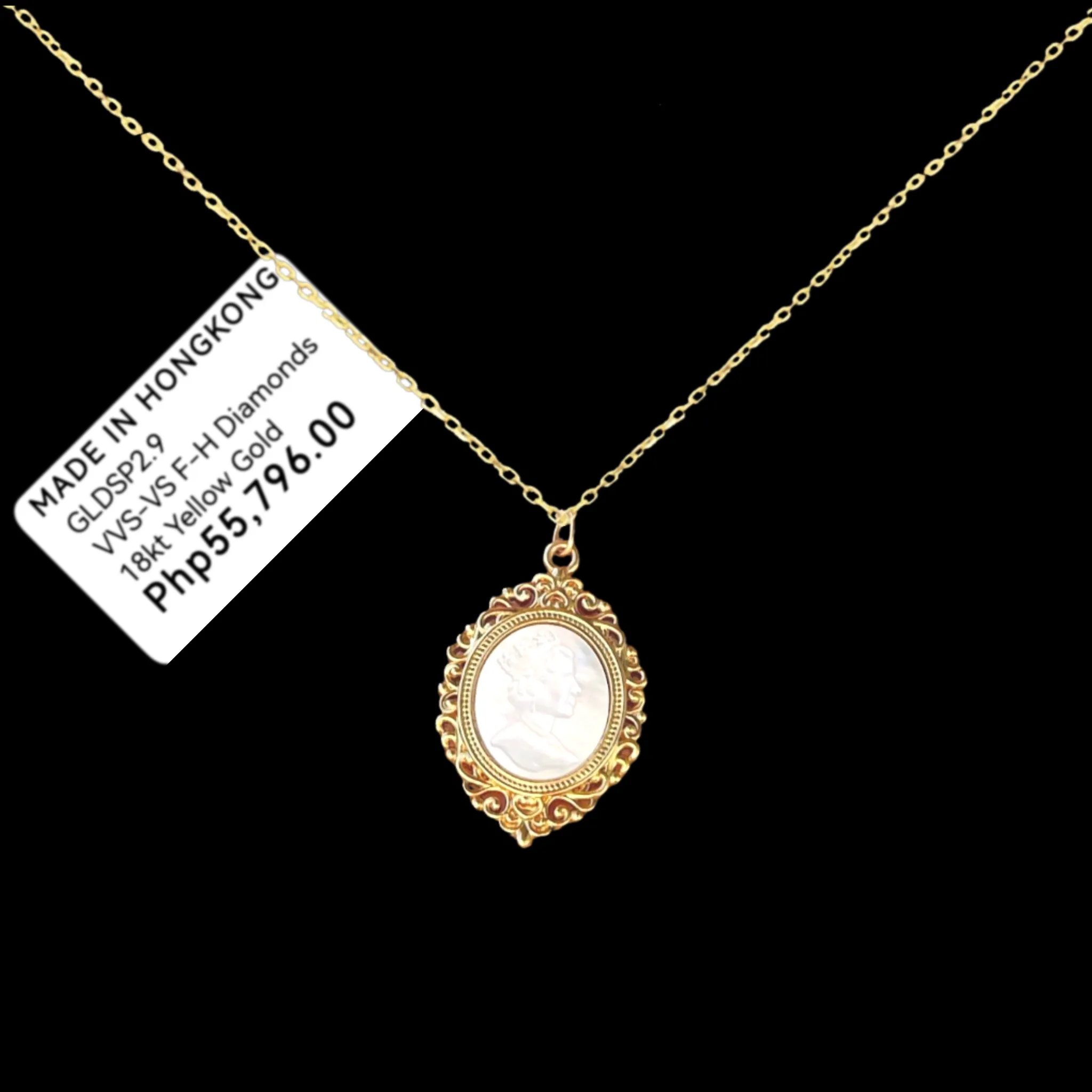 #GOLD2024 | 18K Classic Golden Cameo Necklace Chain 18”