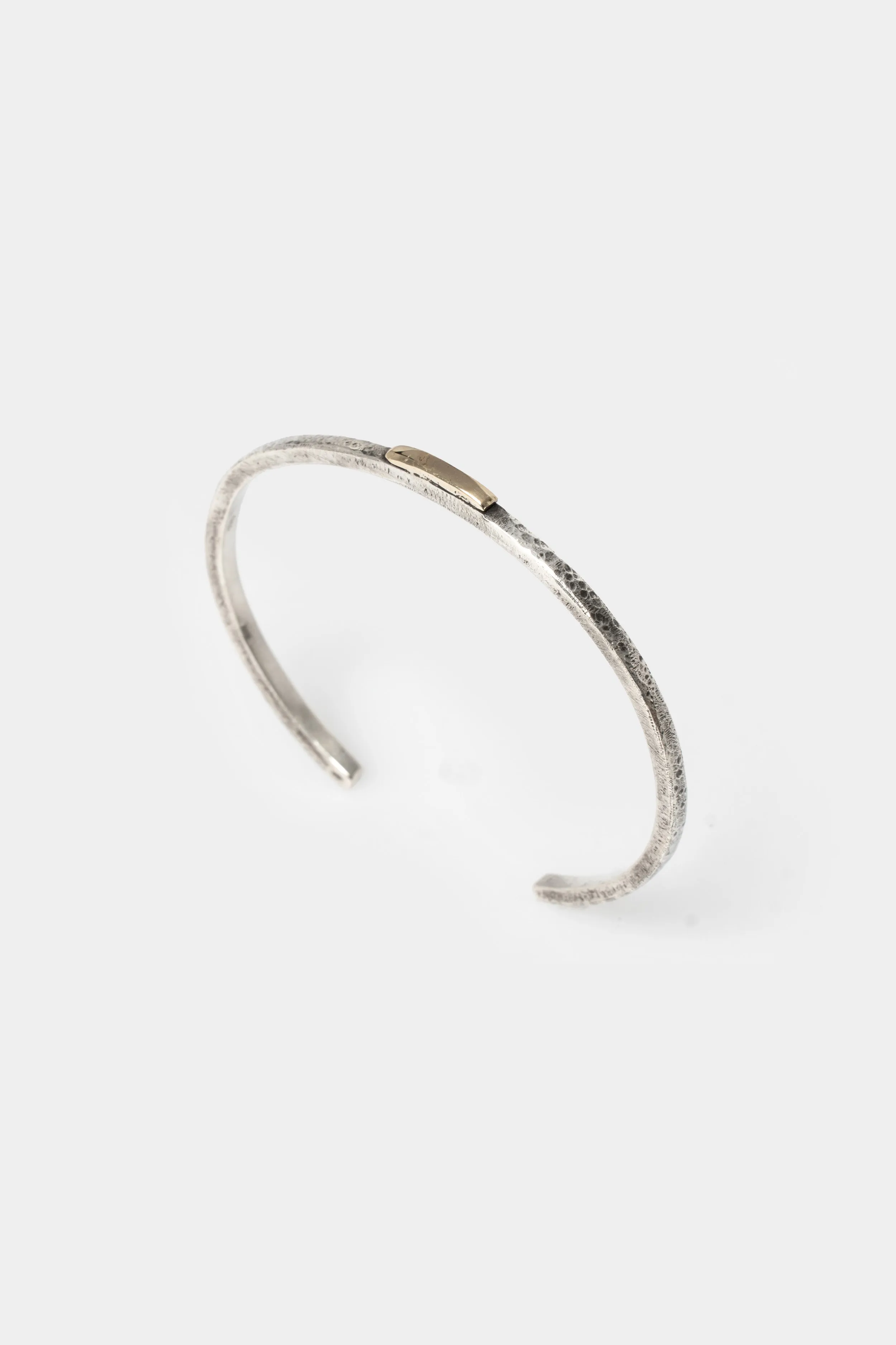 Hammered silver & gold cuff