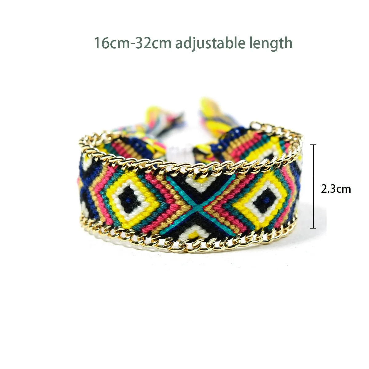 Hand Weave Braided Boho Bracelet Summer Beach Bohemian Vintage Cotton Rope String Nepal Yoga Ethnic Rainbow Woven Bracelets