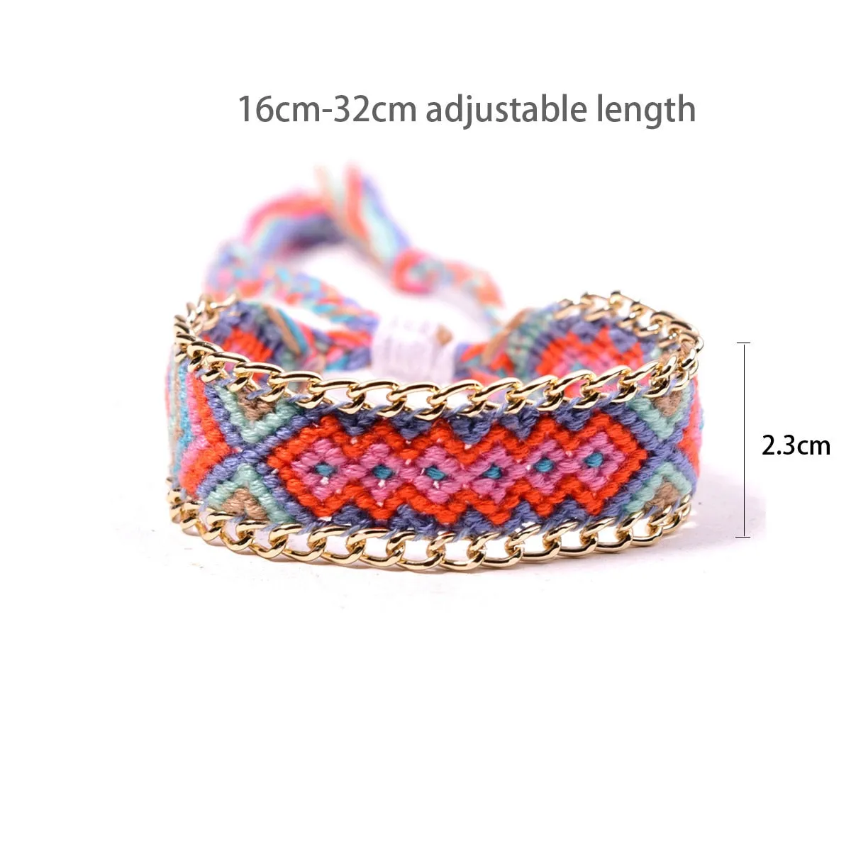 Hand Weave Braided Boho Bracelet Summer Beach Bohemian Vintage Cotton Rope String Nepal Yoga Ethnic Rainbow Woven Bracelets