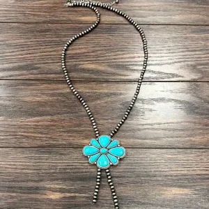 Handmade Navajo Bead Turquoise Necklace at Bourbon Cowgirl