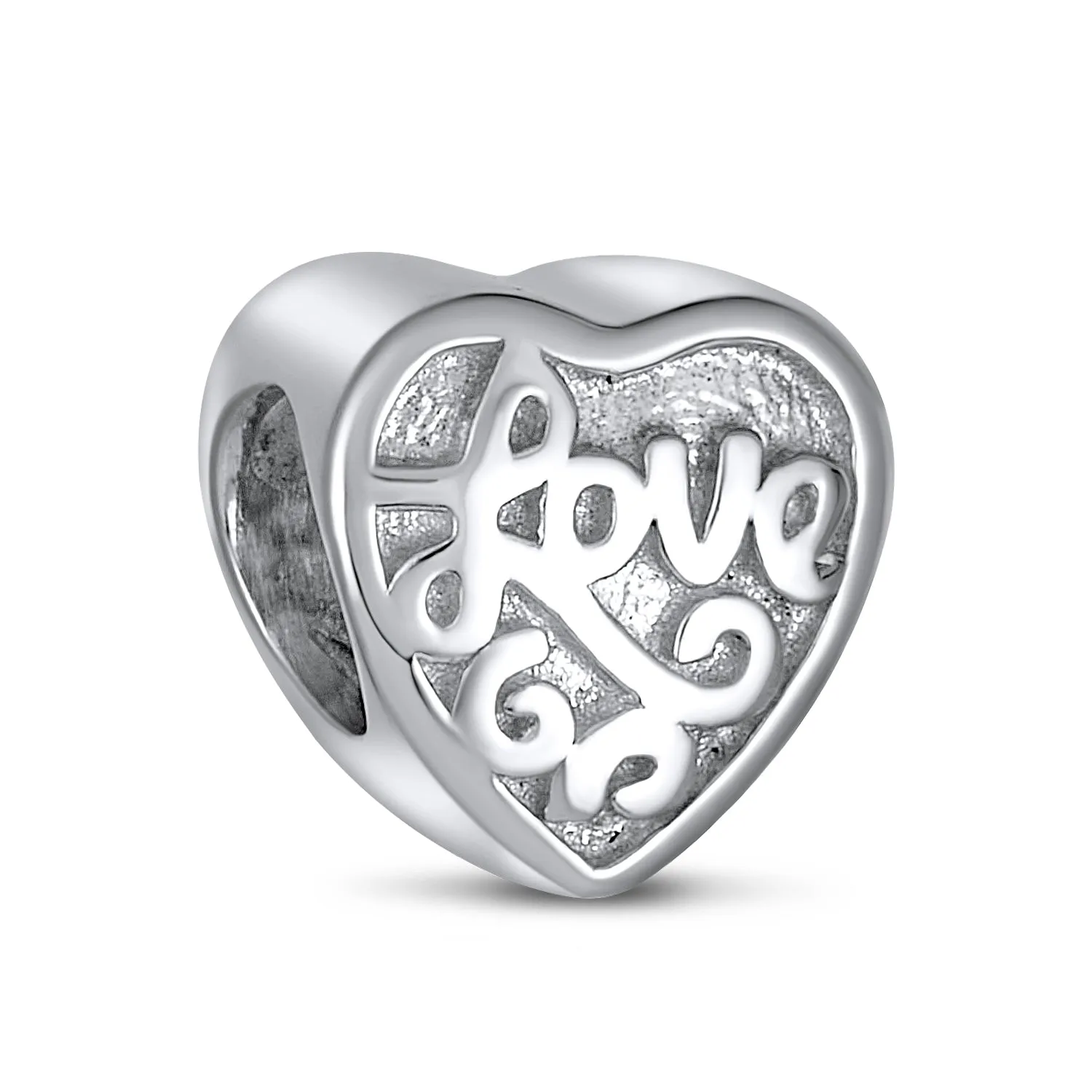 Heart Shape BFF Love Knot Monogram Letter Alphabet Initial Charm Bead