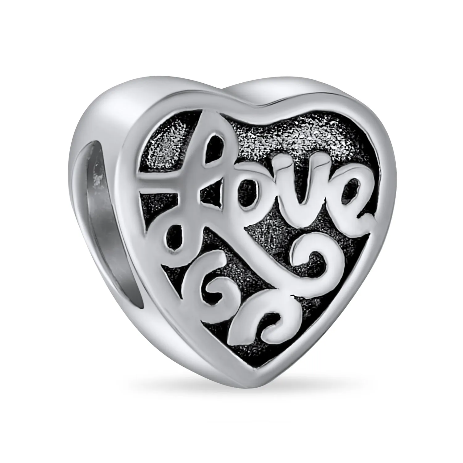 Heart Shape BFF Love Knot Monogram Letter Alphabet Initial Charm Bead