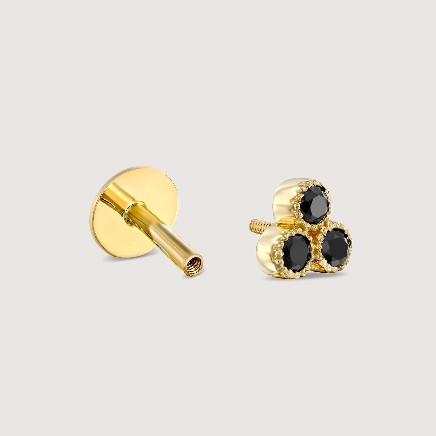 Henrietta Piercing Earring Black Diamonds