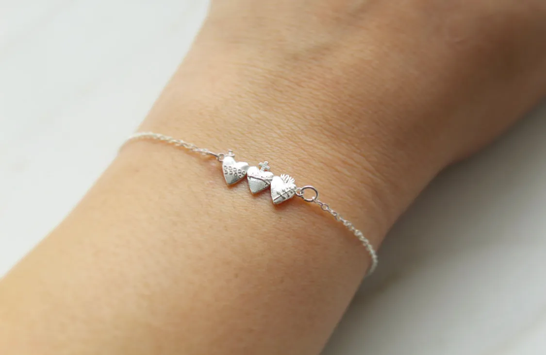 Holy Family Hearts® Bracelet in Sterling Silver