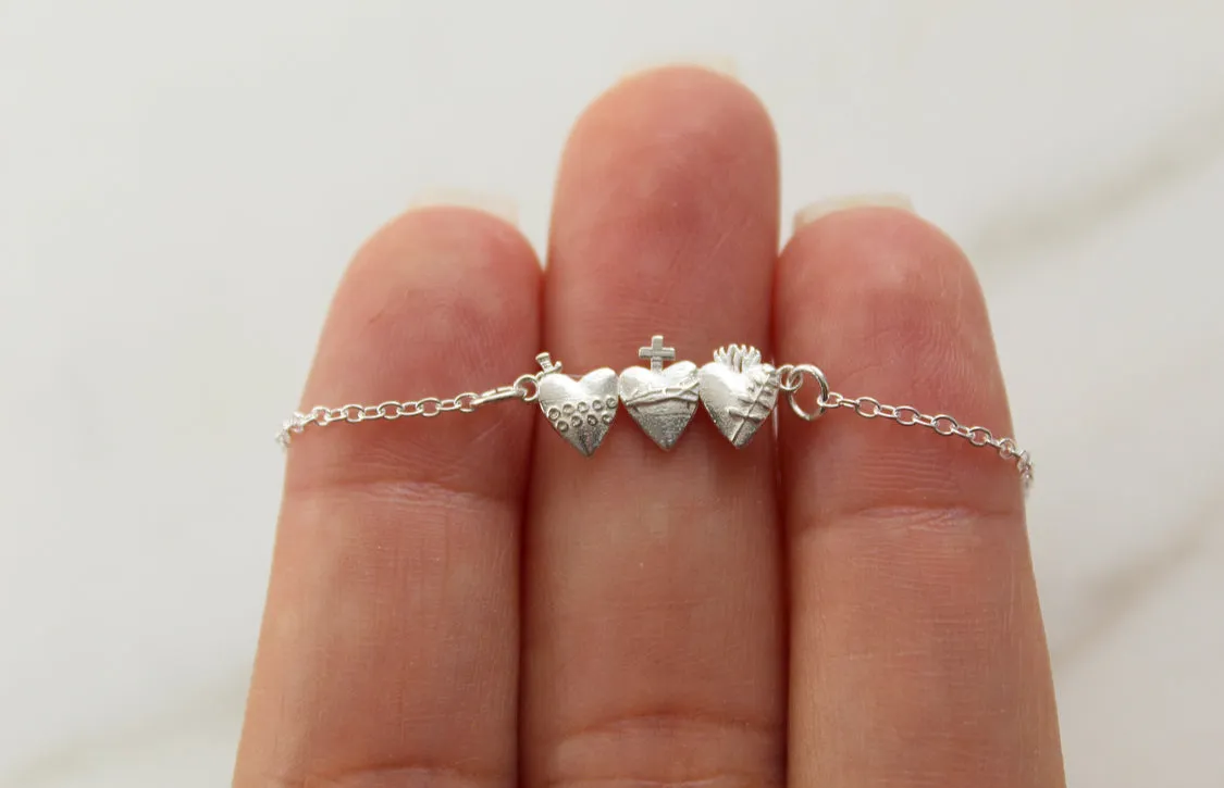 Holy Family Hearts® Bracelet in Sterling Silver