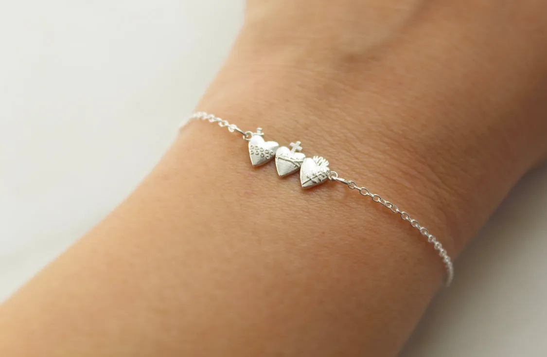 Holy Family Hearts® Bracelet in Sterling Silver