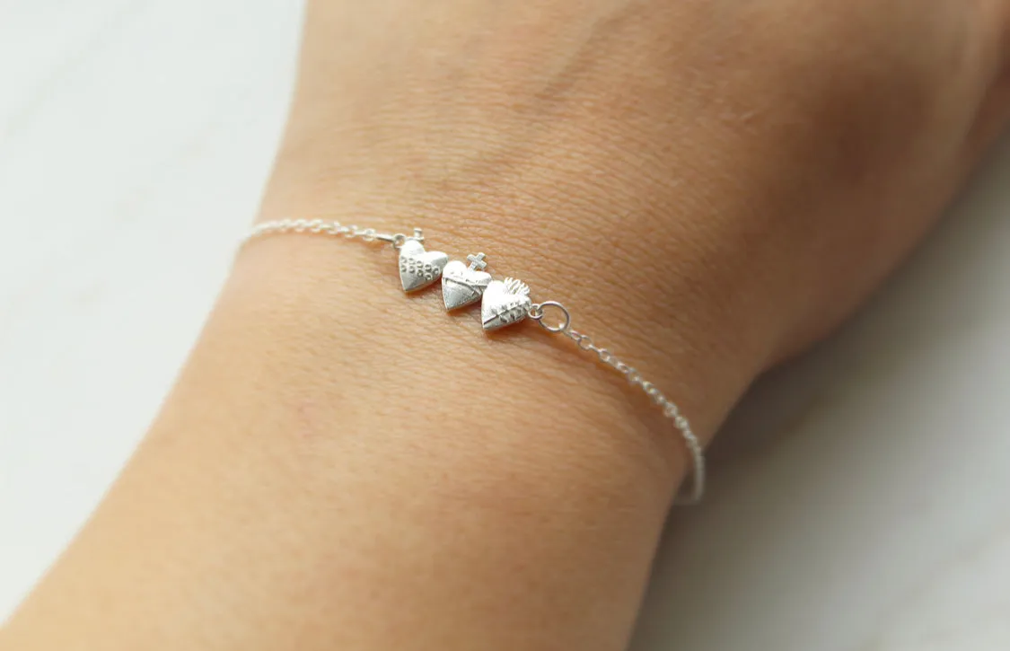 Holy Family Hearts® Bracelet in Sterling Silver