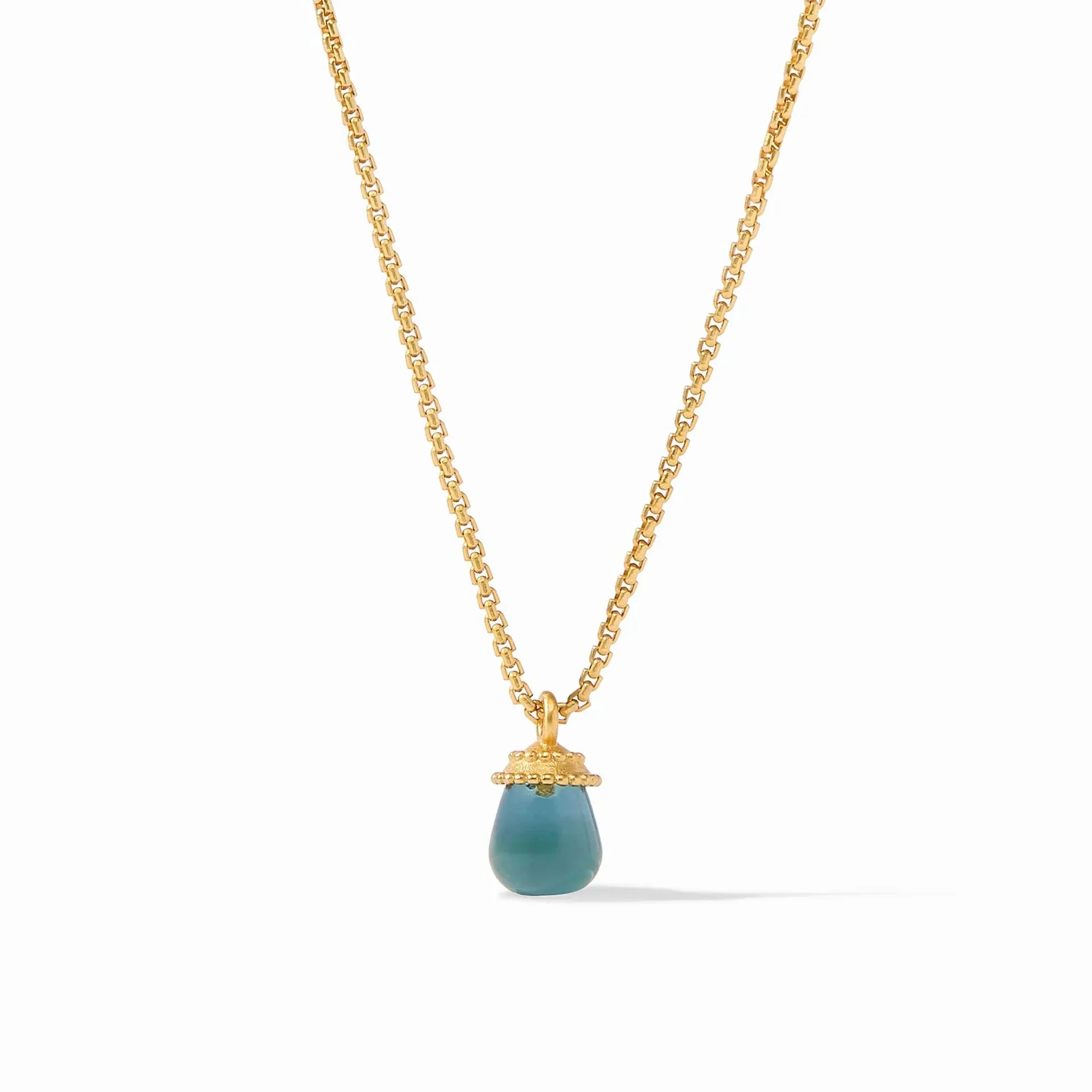 Julie Vos Noel Solitaire Necklace, Peacock Blue