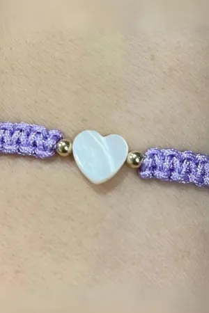 Kids - Heart - Mother of Pearl Citron Bracelets - Lila