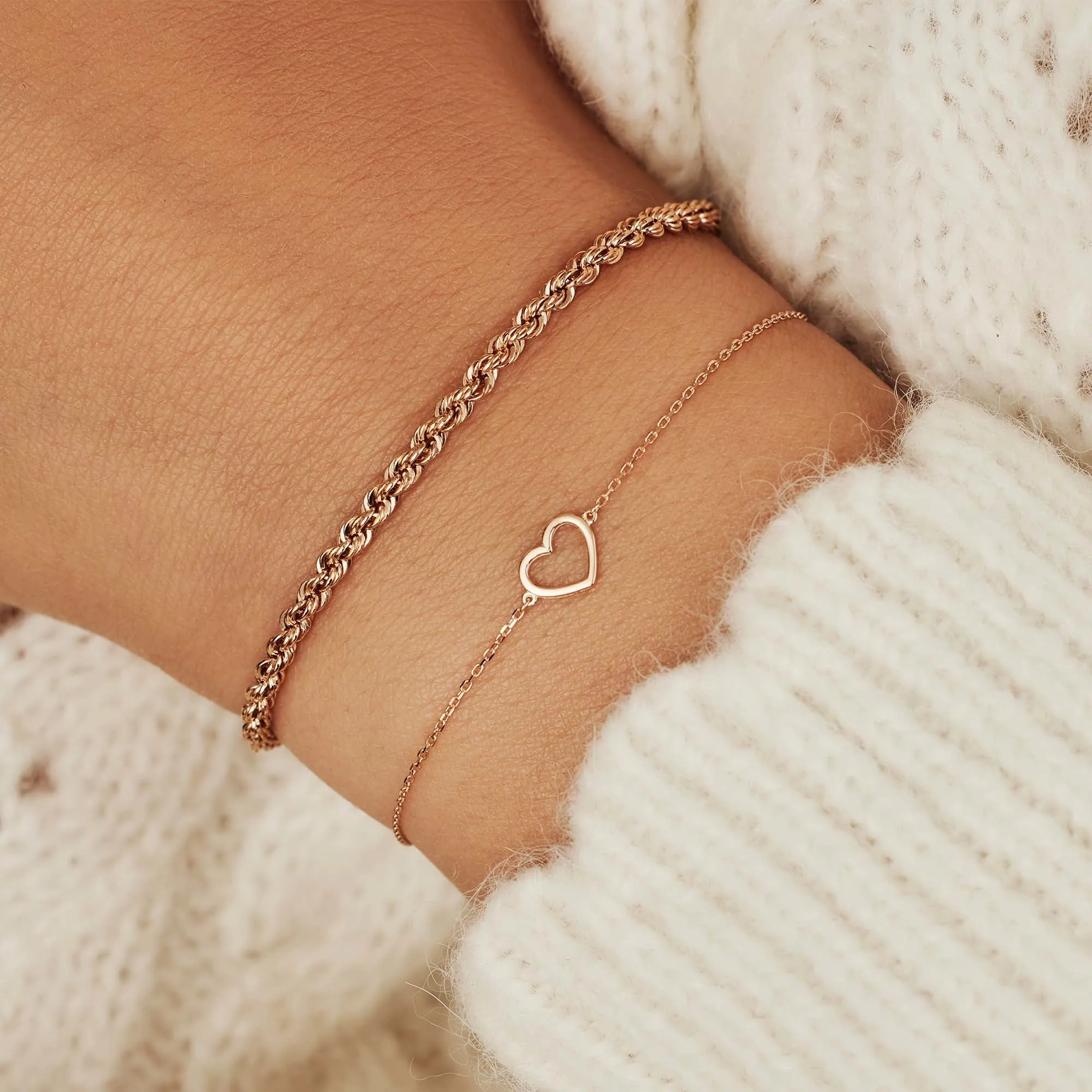 14K Rose Gold Heart Bracelet | La Concorde Amore - Elegant Jewelry Gift