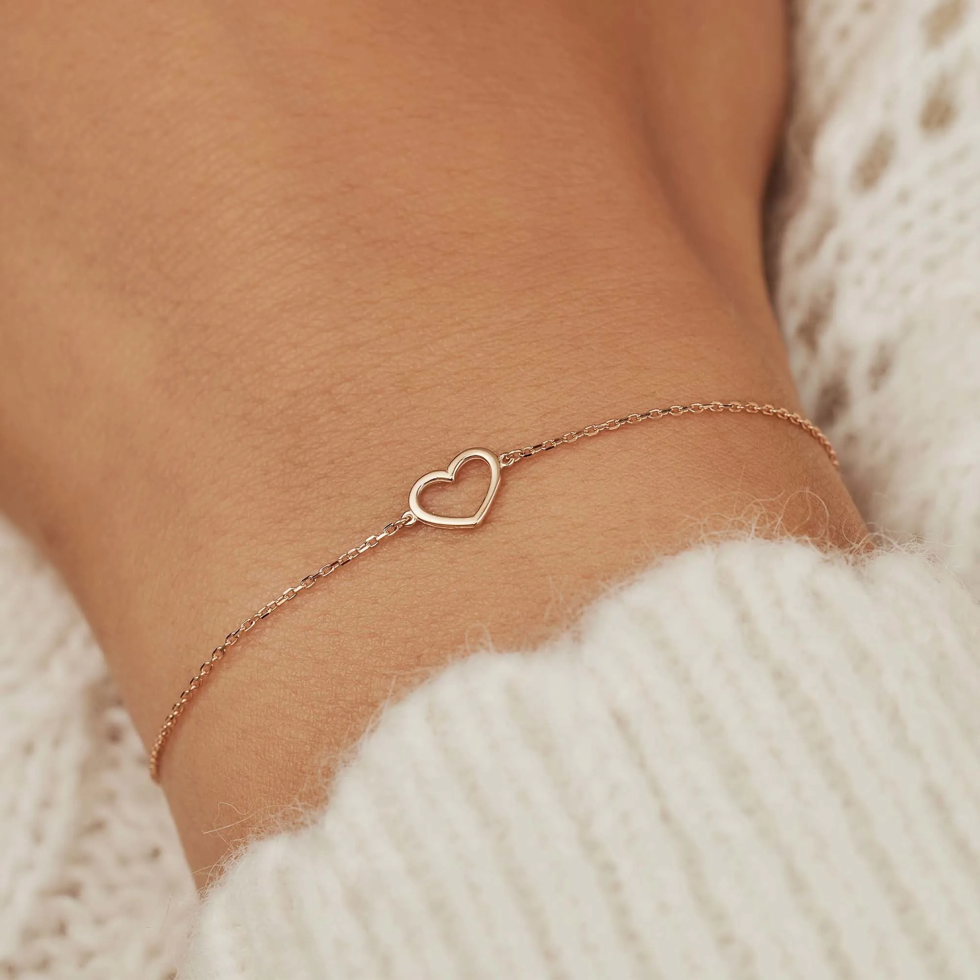 14K Rose Gold Heart Bracelet | La Concorde Amore - Elegant Jewelry Gift