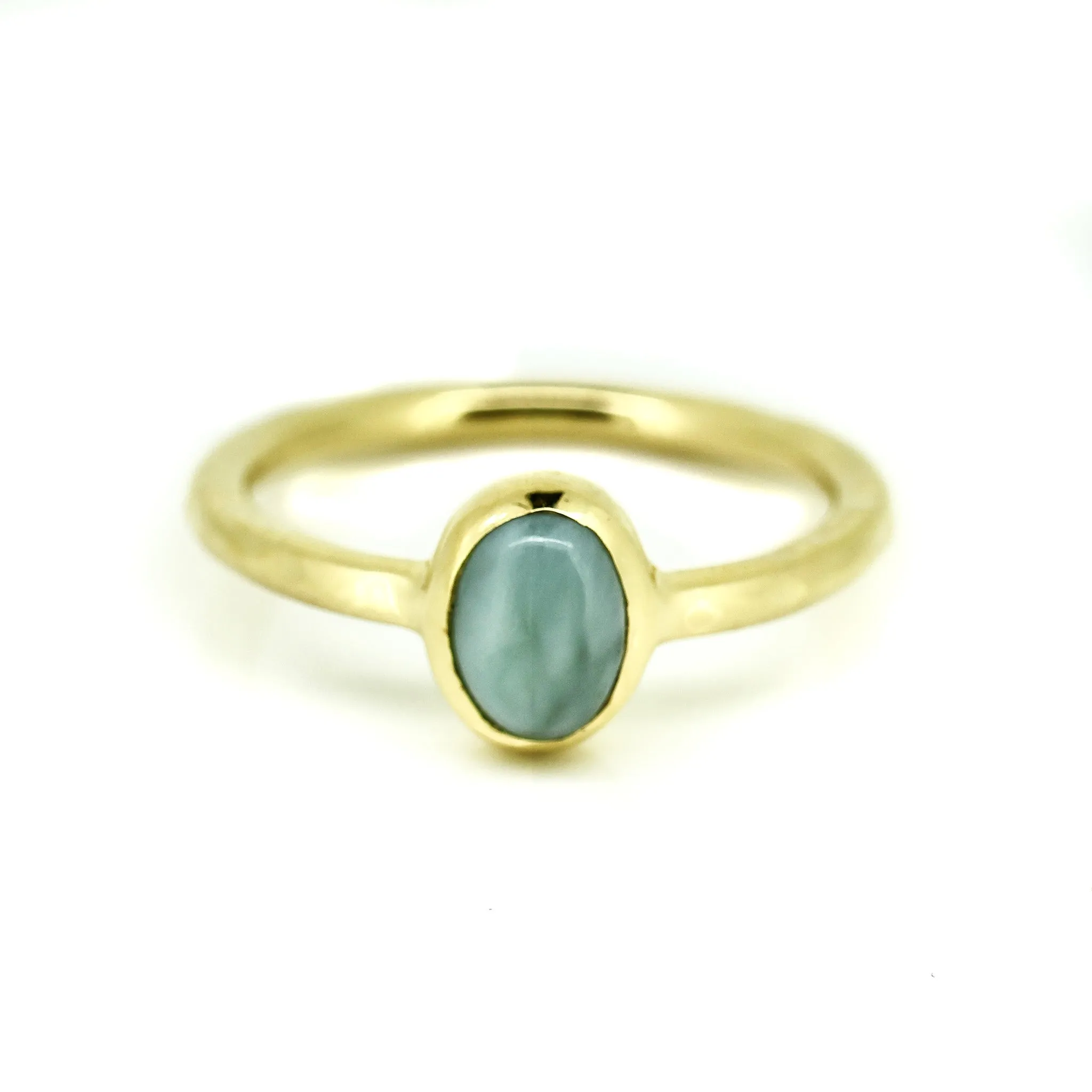 Larimar Stacker Ring Gold