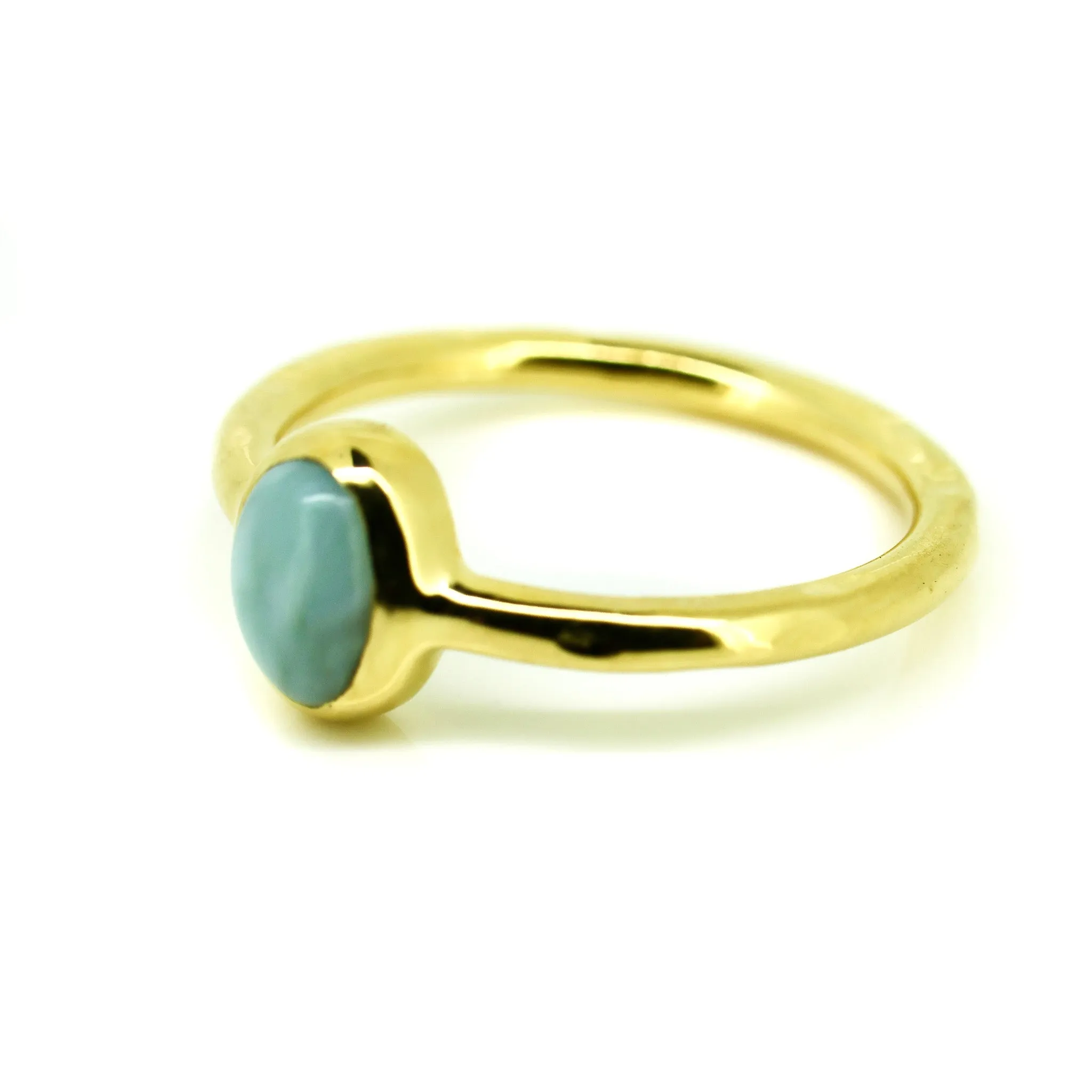 Larimar Stacker Ring Gold