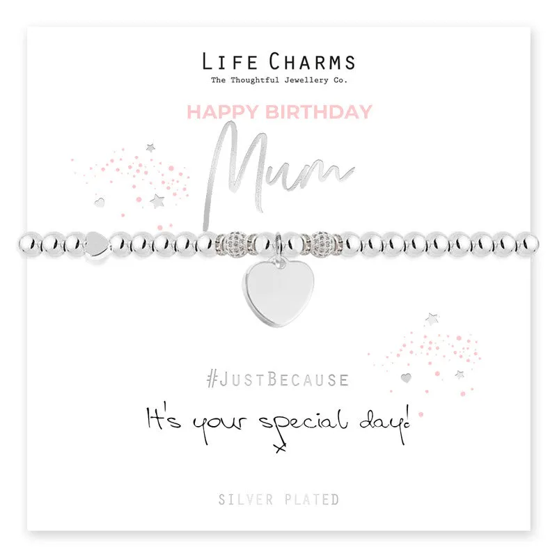 Life Charms Happy Birthday Mum Bracelet